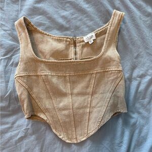 Le Lis Tan denim tank corset